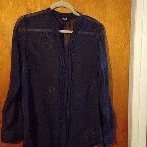 Simply Vera Vera Wang 2 pcs blouse Set Navy blue semi sheer blouse ans cami